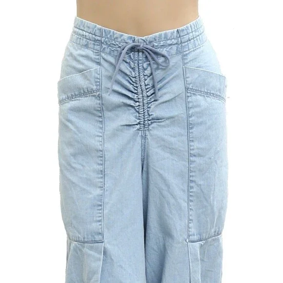 Free People Castaway Slouchy Pull-On Jeans Pants Wide Leg Cotton M/L New 281260 - Picture 6 of 8